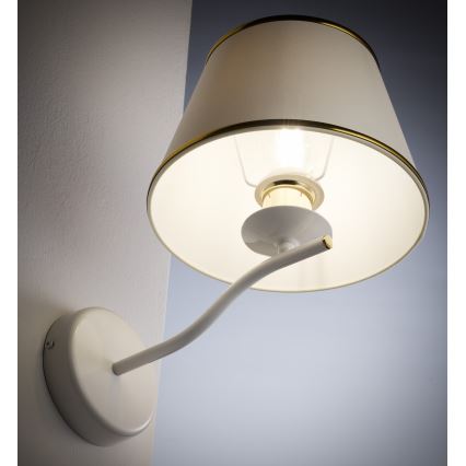 Jupiter 2086 - Zidna lampa SAMBA 1xE27/15W/230V bela/zlatna
