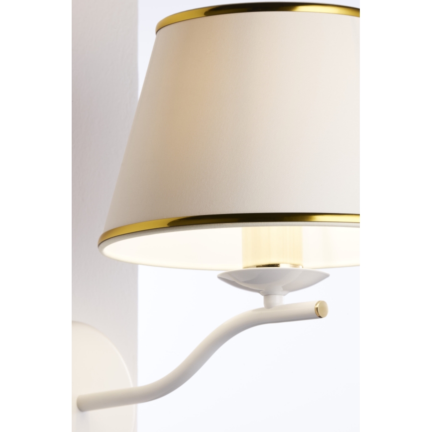 Jupiter 2086 - Zidna lampa SAMBA 1xE27/15W/230V bela/zlatna