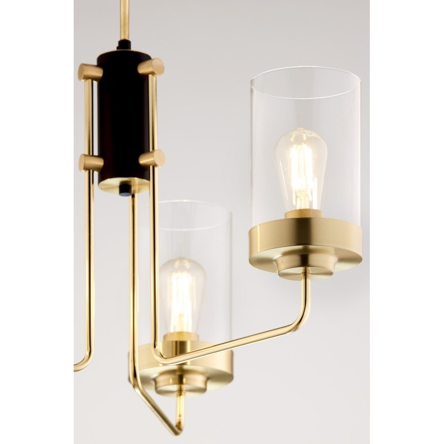 Jupiter 2087 - Luster na štangu RAMIREZ 3xE27/15W/230V zlatna/crna