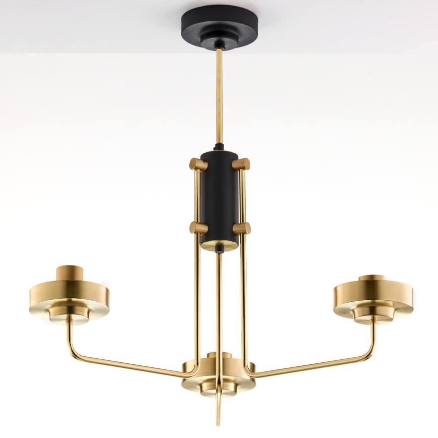 Jupiter 2087 - Luster na štangu RAMIREZ 3xE27/15W/230V zlatna/crna