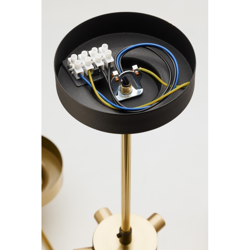 Jupiter 2089 - Luster na šipci RAMIREZ 6xE27/15W/230V zlatna/crna