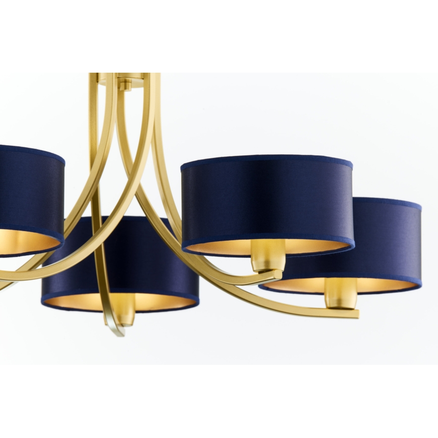 Jupiter 2094 - Luster na lancu ARTHUR 5xE27/15W/230V plavo-zlatni