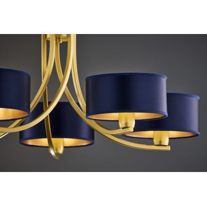 Jupiter 2094 - Luster na lancu ARTHUR 5xE27/15W/230V plavo-zlatni