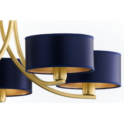 Jupiter 2094 - Luster na lancu ARTHUR 5xE27/15W/230V plavo-zlatni