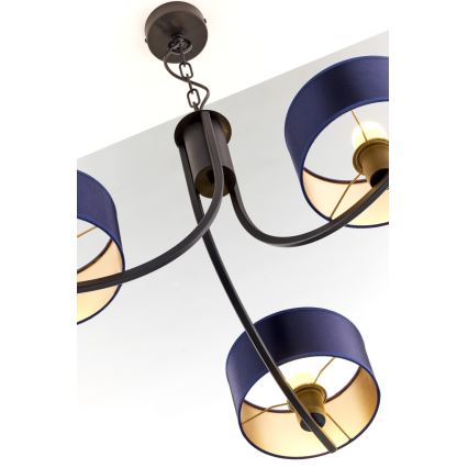 Jupiter 2099 - Luster na lancu ARTHUR 3xE27/15W/230V plava/crna