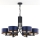 Jupiter 2102 - Luster na lancu ARTHUR 6xE27/15W/230V plava/crna