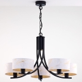 Jupiter 2104 - Luster na lancu ARTHUR 5xE27/15W/230V bela/crna/dekor mermera