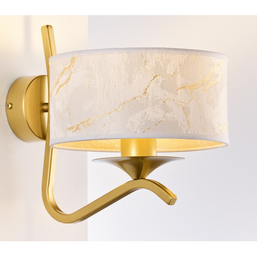 Jupiter 2111 - Zidna lampa KASZMIR 1xE27/15W/230V bela/zlatna/dekor mermera