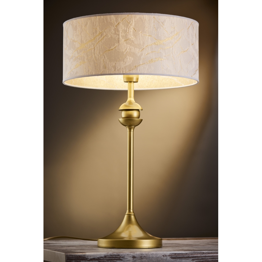 Jupiter 2112 - Stona lampa KASZMIR 1xE27/15W/230V bela/zlatna/dekor mermera