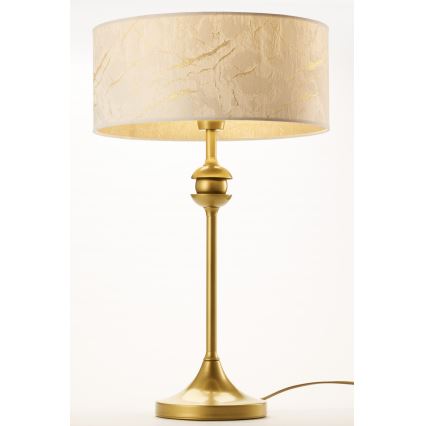 Jupiter 2112 - Stona lampa KASZMIR 1xE27/15W/230V bela/zlatna/dekor mermera