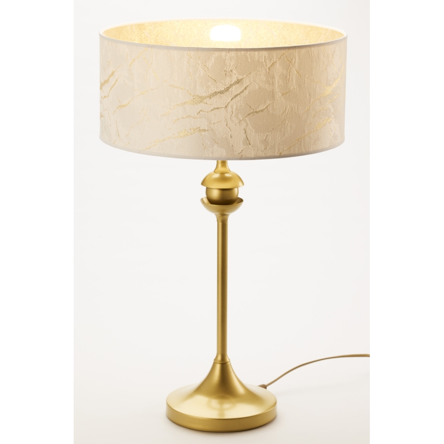 Jupiter 2112 - Stona lampa KASZMIR 1xE27/15W/230V bela/zlatna/dekor mermera