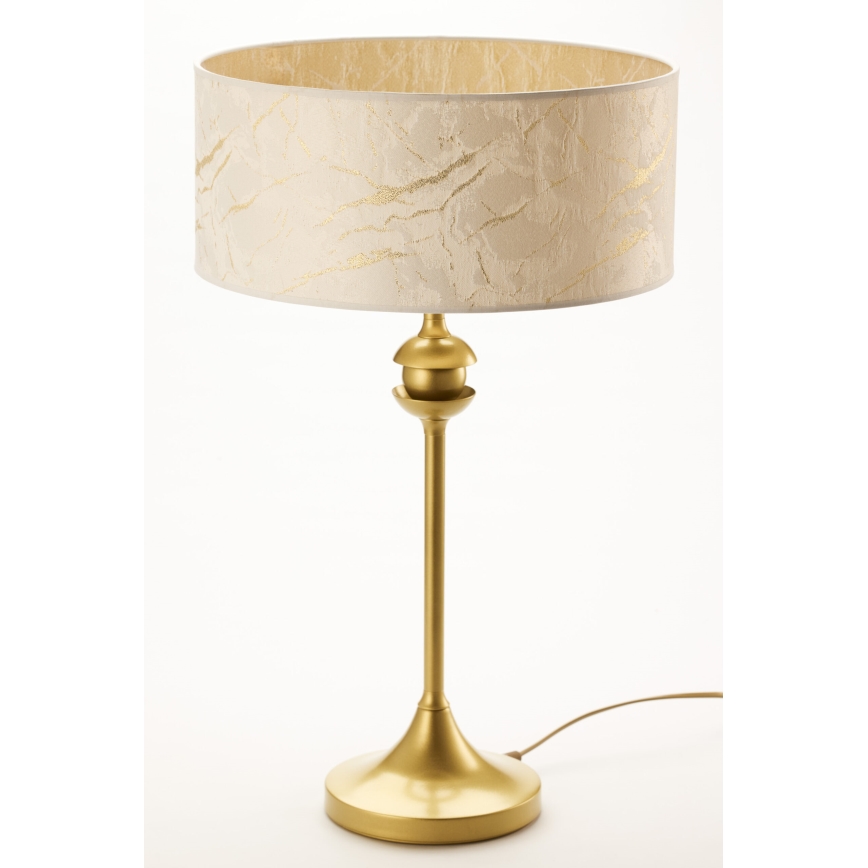 Jupiter 2112 - Stona lampa KASZMIR 1xE27/15W/230V bela/zlatna/dekor mermera