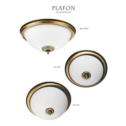 Jupiter 82 PTD - Plafon 2xE27/40W/230V Opal