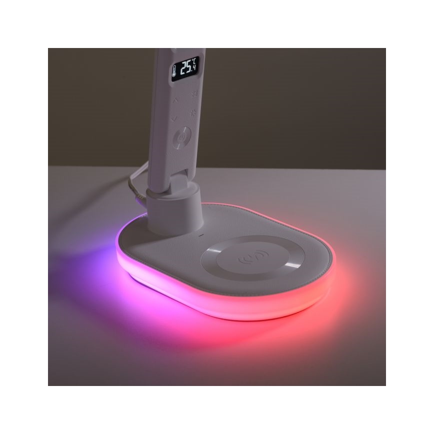 JUST LIGHT. 11018-16 - LED RGBW prigušiva dodirna stona lampa sa bežičnim punjenjem TINA LED/4W/230V bela