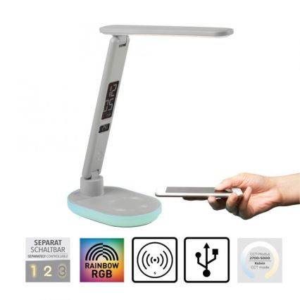 JUST LIGHT. 11018-16 - LED RGBW prigušiva dodirna stona lampa sa bežičnim punjenjem TINA LED/4W/230V bela