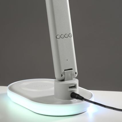 JUST LIGHT. 11018-16 - LED RGBW prigušiva dodirna stona lampa sa bežičnim punjenjem TINA LED/4W/230V bela