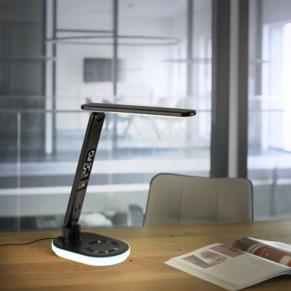 JUST LIGHT. 11018-18 - LED RGBW prigušiva dodirna stona lampa sa bežičnim punjenjem TINA LED/4W/230V crna