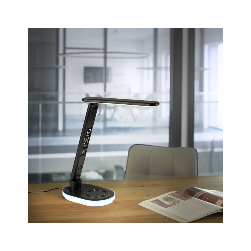 JUST LIGHT. 11018-18 - LED RGBW prigušiva dodirna stona lampa sa bežičnim punjenjem TINA LED/4W/230V crna