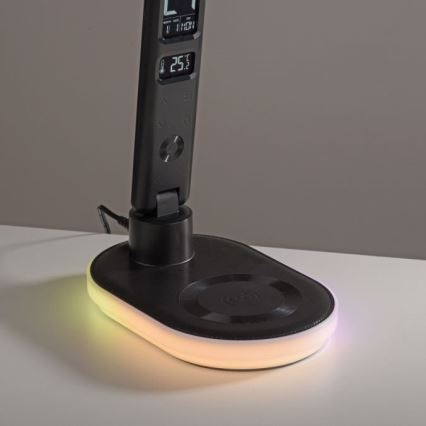 JUST LIGHT. 11018-18 - LED RGBW prigušiva dodirna stona lampa sa bežičnim punjenjem TINA LED/4W/230V crna