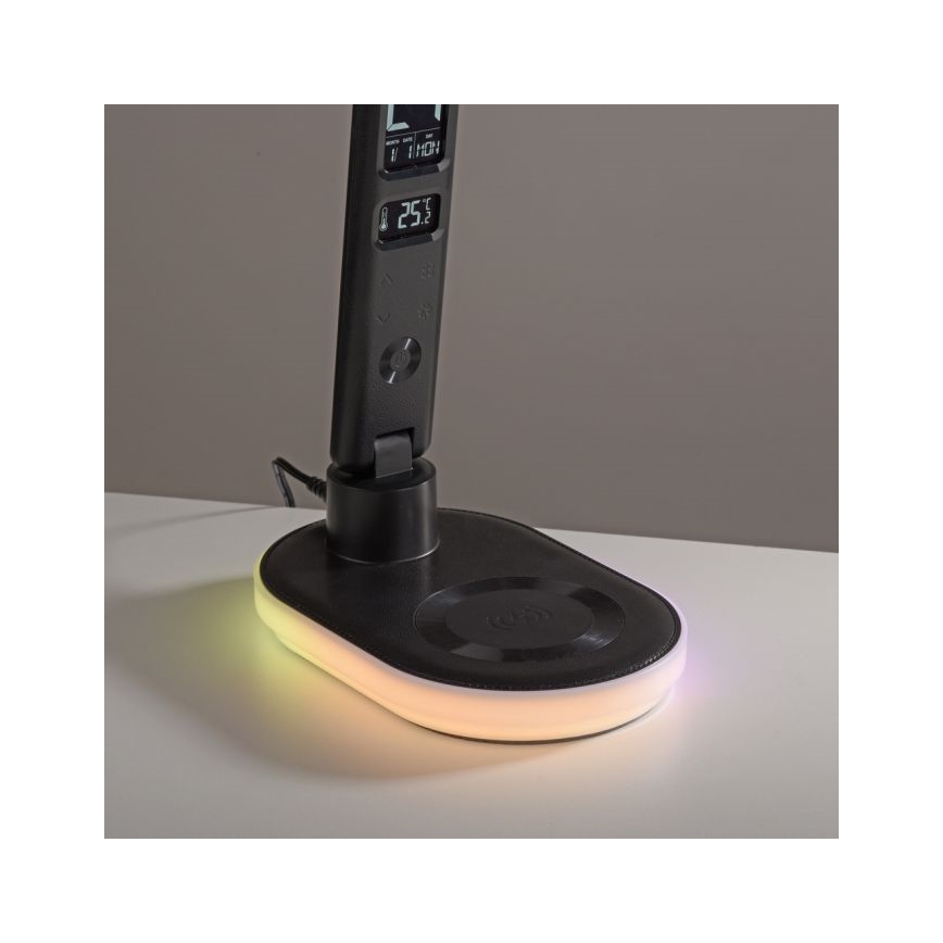 JUST LIGHT. 11018-18 - LED RGBW prigušiva dodirna stona lampa sa bežičnim punjenjem TINA LED/4W/230V crna