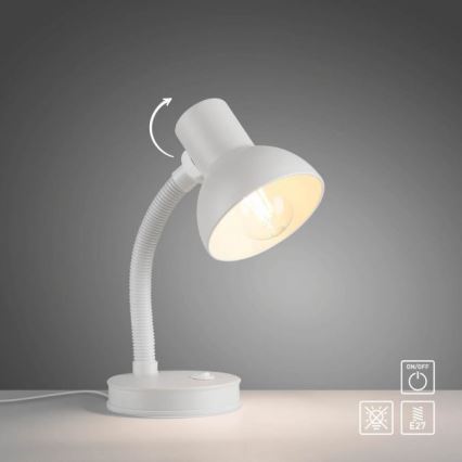 JUST LIGHT. 11080-16 - Fleksibilna stona lampa FLEXI 1xE27/25W/230V bela