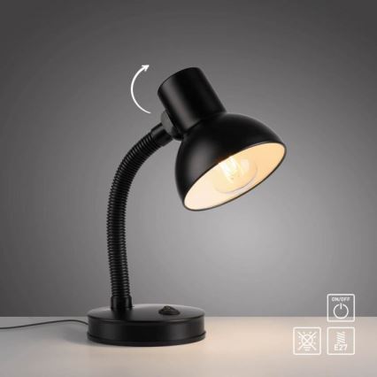JUST LIGHT. 11080-18 - Fleksibilna stona lampa FLEXI 1xE27/25W/230V crna