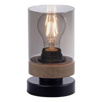 JUST LIGHT. 11310-18 - Stona lampa PASQUAL 1xE27/40W/230V crna/kaučukovo drvo