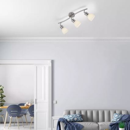 JUST LIGHT. 11953-55 - Plafonsko spot svetlo KARO 3xE14/40W/230V mat hrom