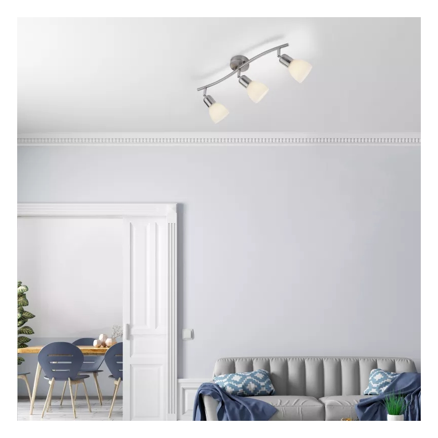 JUST LIGHT. 11953-55 - Plafonsko spot svetlo KARO 3xE14/40W/230V mat hrom