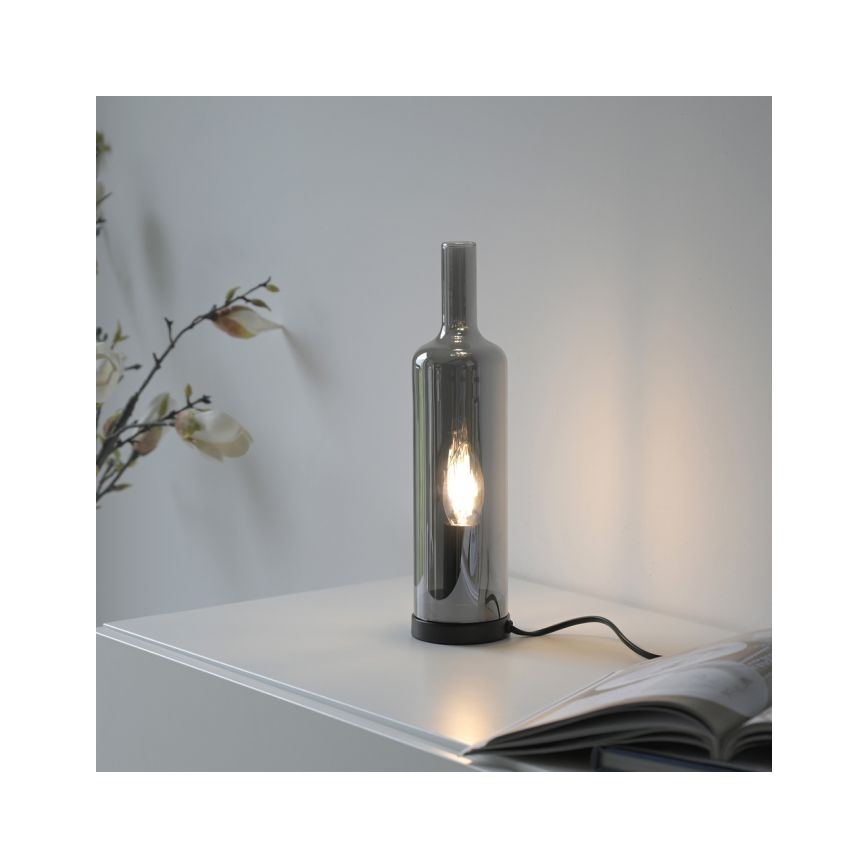 JUST LIGHT. 14006-25 - Stona lampa BOTTLE 1xE14/25W/230V crna/zadimljena