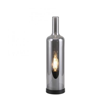 JUST LIGHT. 14006-25 - Stona lampa BOTTLE 1xE14/25W/230V crna/zadimljena