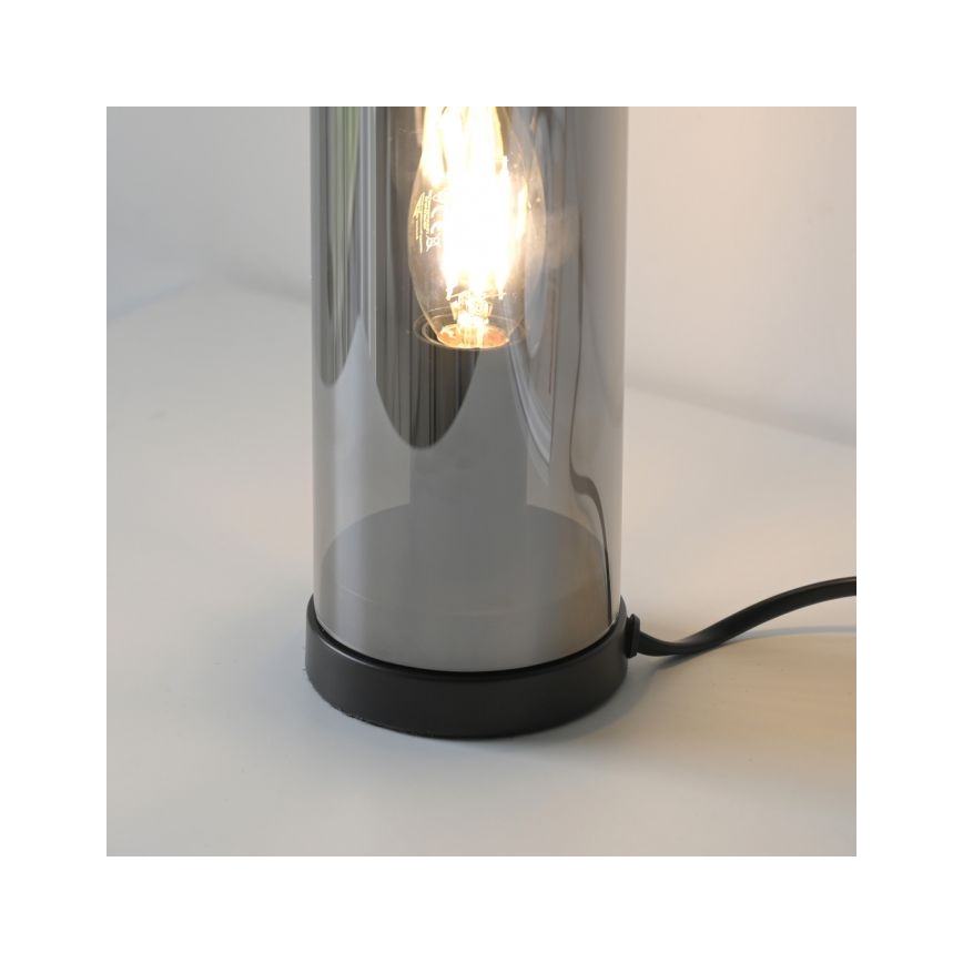 JUST LIGHT. 14006-25 - Stona lampa BOTTLE 1xE14/25W/230V crna/zadimljena