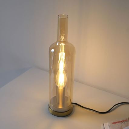 JUST LIGHT. 14006-27 - Stona lampa BOTTLE 1xE14/25W/230V bežna/dimljena