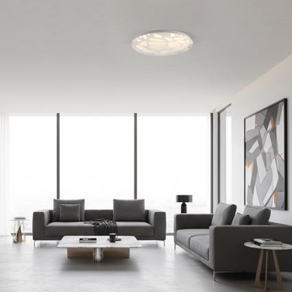 JUST LIGHT. 14009-16 - LED prigušiva plafonska svetiljka ART PLAFO LED/20W/230V 2700-6500K prečnik 38 cm bela + sa daljinskim upravljačem