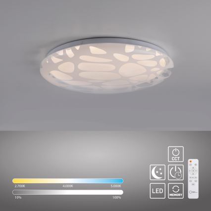 JUST LIGHT. 14009-16 - LED prigušiva plafonska svetiljka ART PLAFO LED/20W/230V 2700-6500K prečnik 38 cm bela + sa daljinskim upravljačem