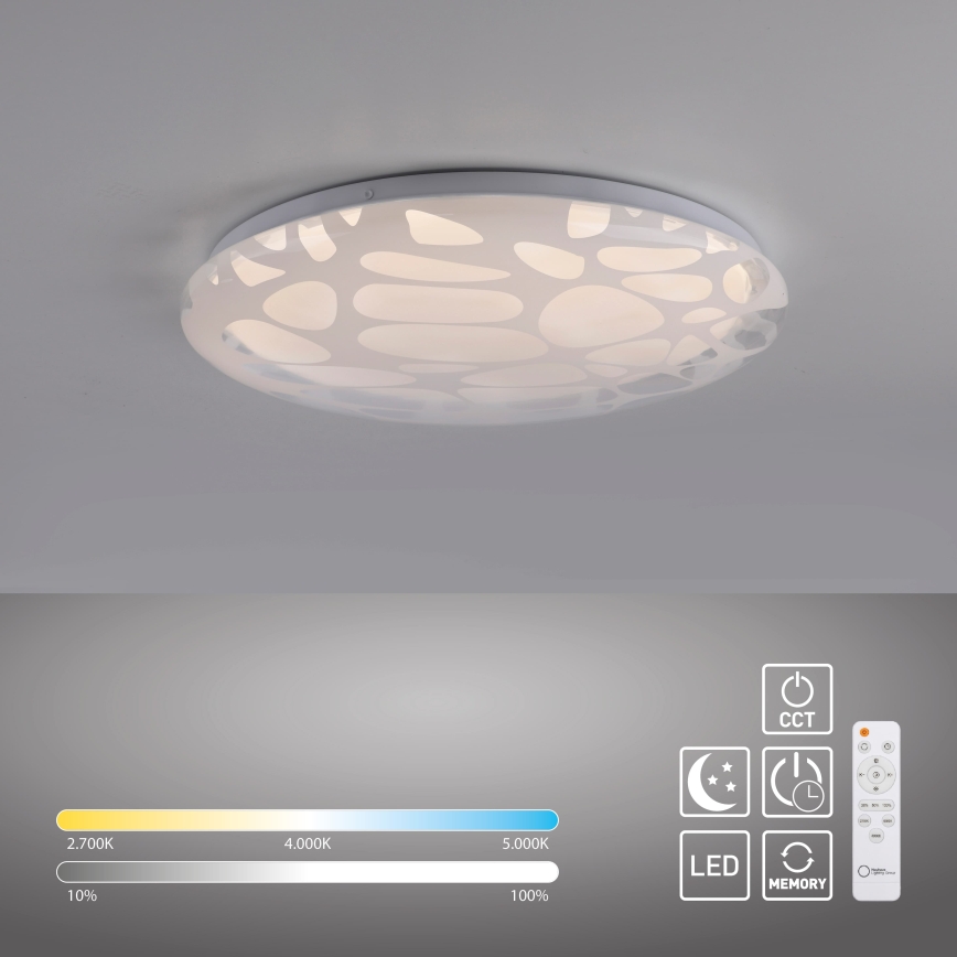 JUST LIGHT. 14009-16 - LED prigušiva plafonska svetiljka ART PLAFO LED/20W/230V 2700-6500K prečnik 38 cm bela + sa daljinskim upravljačem