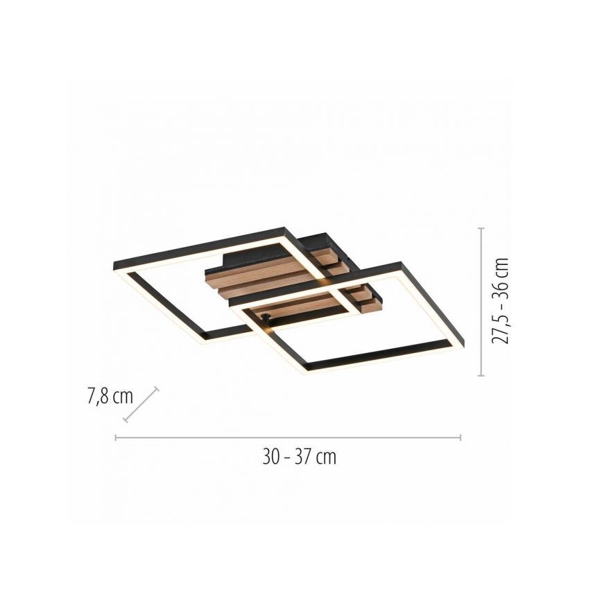 JUST LIGHT. 14053-79 - LED plafonsko svetlo AKUSTIKA LED/15W/230V hrast/crna