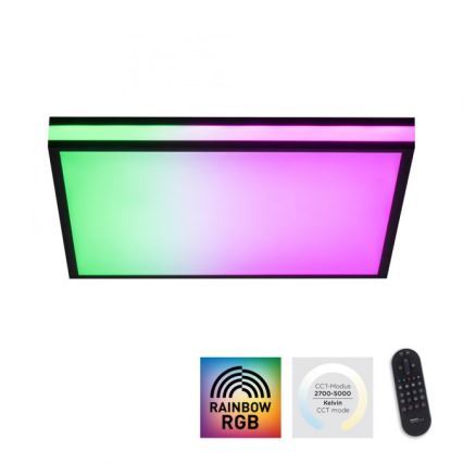 JUST LIGHT. 14110-18 - LED RGBW prigušiva plafonska svetiljka MARIO BLACK LED/19,5W/230V 2700-5000K + daljinski upravljač