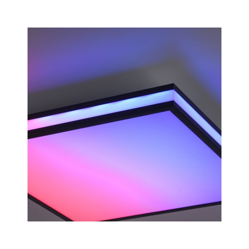 JUST LIGHT. 14110-18 - LED RGBW prigušiva plafonska svetiljka MARIO BLACK LED/19,5W/230V 2700-5000K + daljinski upravljač