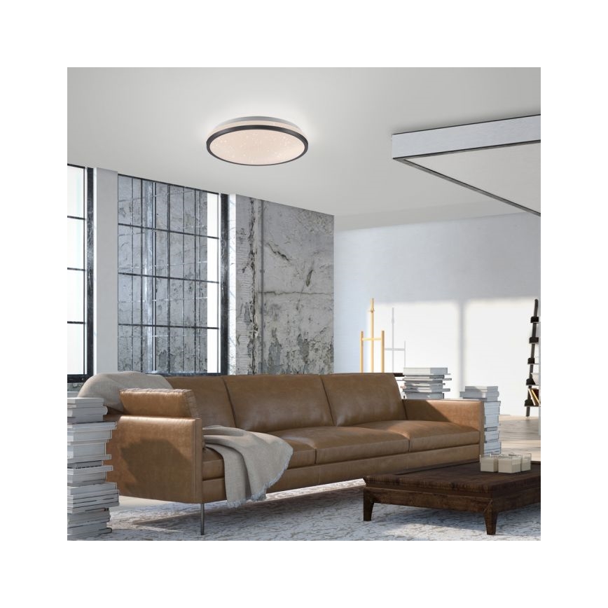 JUST LIGHT. 14293-18 - LED prigušiva stropna svetiljka KYLE LED/10W/230V pr. 28 cm crna