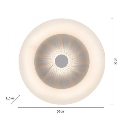JUST LIGHT. 14383-16 - VERTIGO LED prigušiva plafonska svetiljka LED/26W/230V 2700-5000K, bela + daljinski upravljač