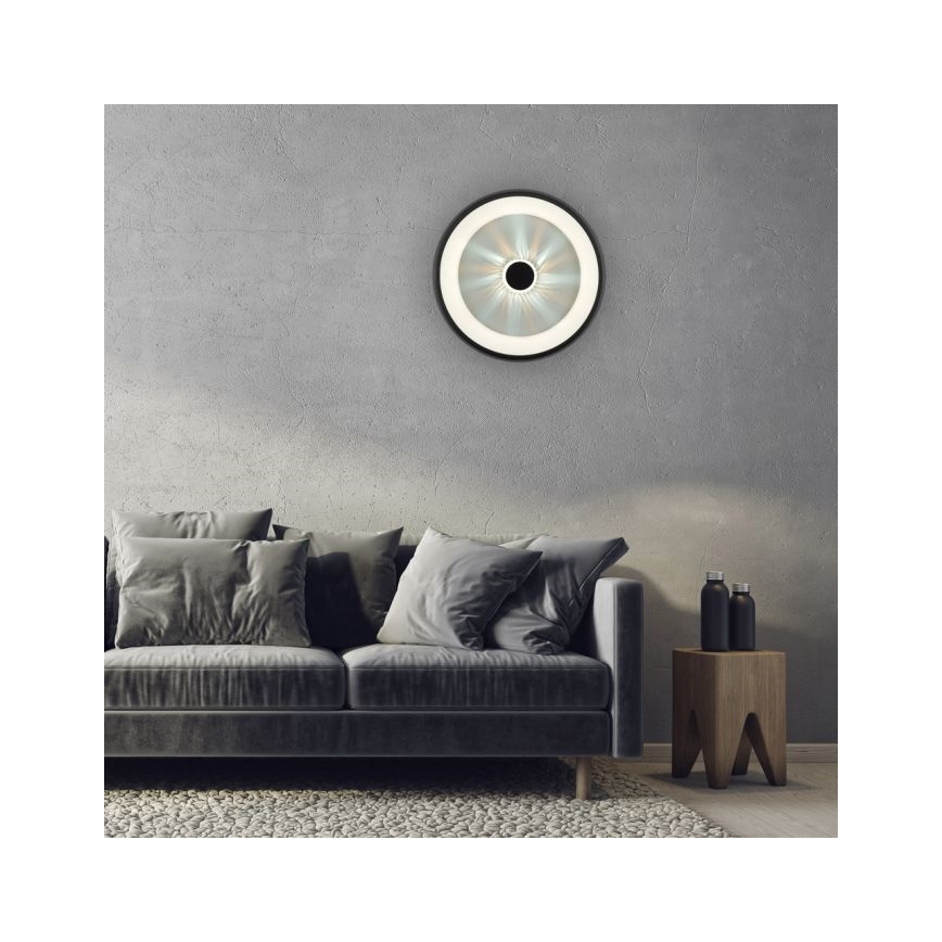 JUST LIGHT. 14384-18 - LED prigušiva plafonska lampa VERTIGO LED/29W/230V 2700-5000K crna + daljinski upravljač