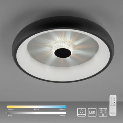 JUST LIGHT. 14384-18 - LED prigušiva plafonska lampa VERTIGO LED/29W/230V 2700-5000K crna + daljinski upravljač