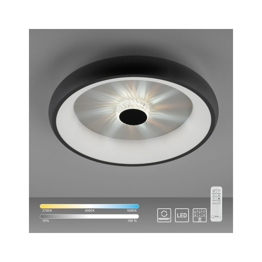 JUST LIGHT. 14384-18 - LED prigušiva plafonska lampa VERTIGO LED/29W/230V 2700-5000K crna + daljinski upravljač