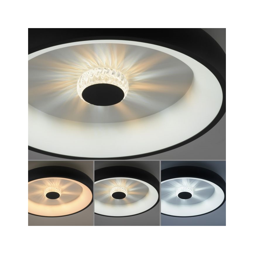 JUST LIGHT. 14384-18 - LED prigušiva plafonska lampa VERTIGO LED/29W/230V 2700-5000K crna + daljinski upravljač