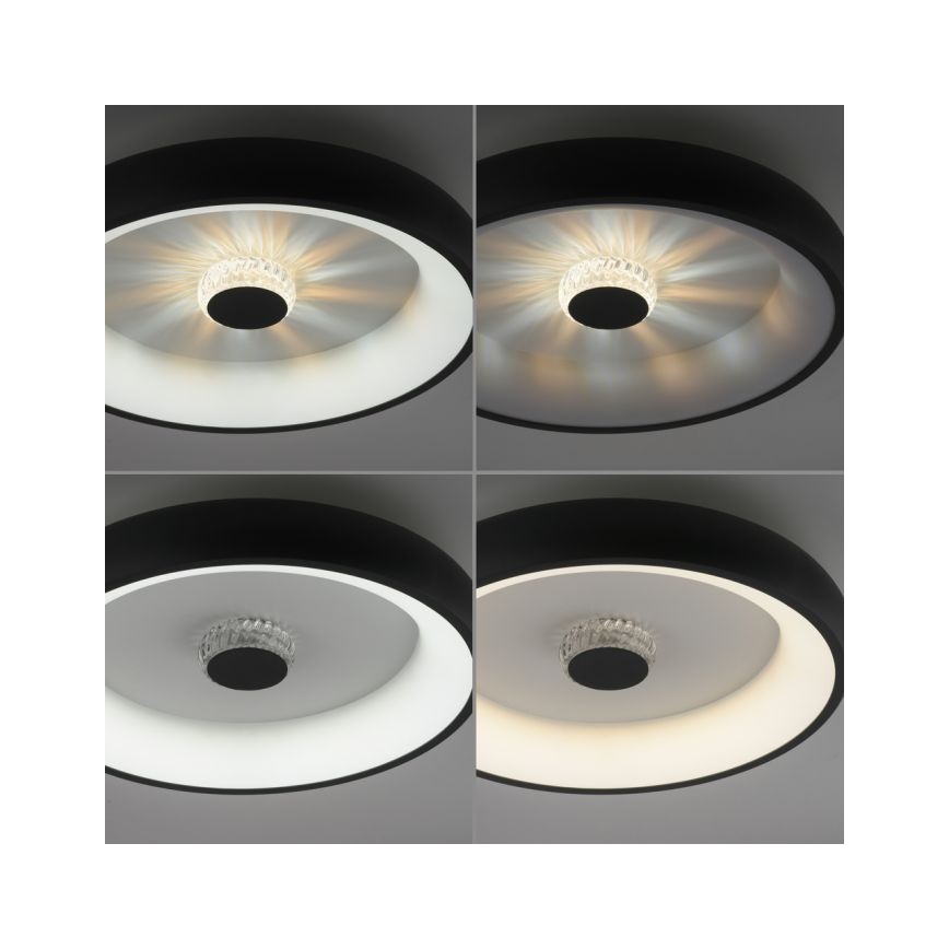 JUST LIGHT. 14384-18 - LED prigušiva plafonska lampa VERTIGO LED/29W/230V 2700-5000K crna + daljinski upravljač