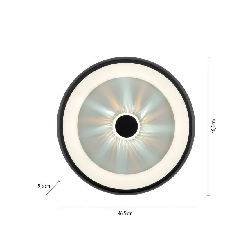 JUST LIGHT. 14384-18 - LED prigušiva plafonska lampa VERTIGO LED/29W/230V 2700-5000K crna + daljinski upravljač
