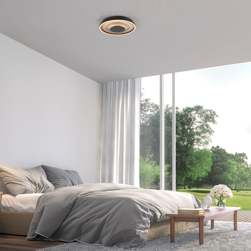 JUST LIGHT. 14409-21 - LED stropno svetilo GLITTY LED/22W/230V prečnik 40 cm crna