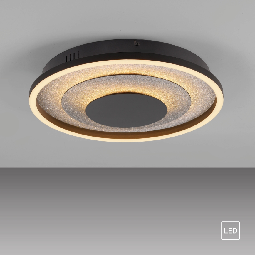 JUST LIGHT. 14409-21 - LED stropno svetilo GLITTY LED/22W/230V prečnik 40 cm crna