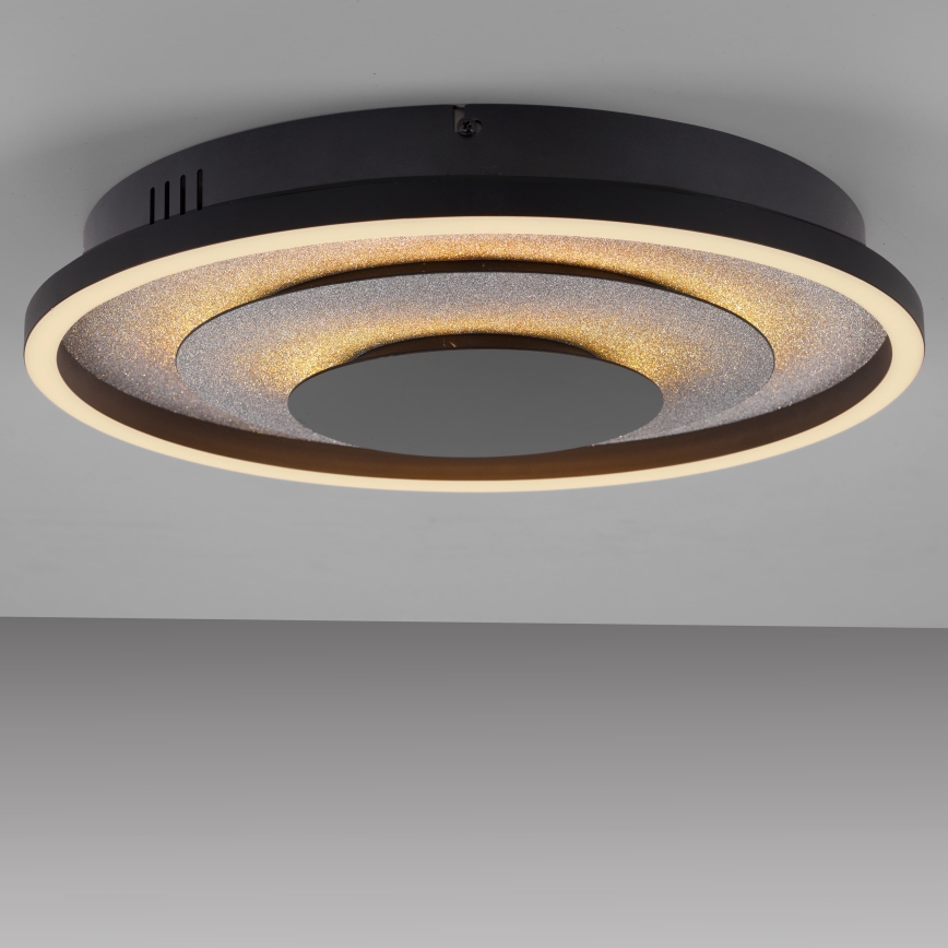 JUST LIGHT. 14409-21 - LED stropno svetilo GLITTY LED/22W/230V prečnik 40 cm crna
